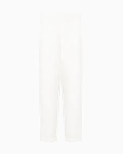 Armani Exchange Bonded Cotton Joggers In White