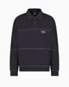 Armani Exchange Bonded Stretch Polo Sweatshirt In Marineblau
