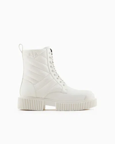 Armani Exchange Booties In White