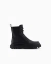 Armani Exchange Leather Boots In Black