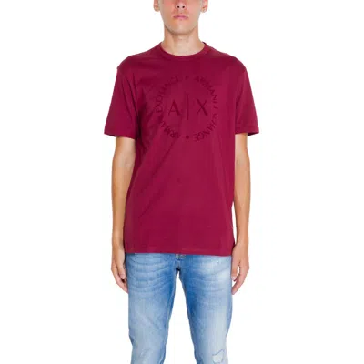 Armani Exchange Bordeaux Cotton T-shirt In Red