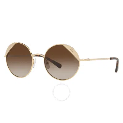 Armani Exchange Borwn Gradient Round Ladies Sunglasses Ax2039s 611013 52 In Brown