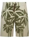 Armani Exchange Botanical-print Bermuda Shorts In Neutrals