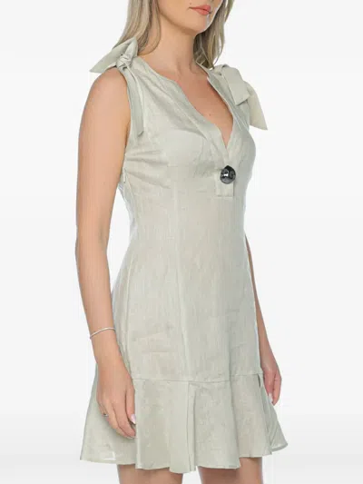 Armani Exchange Bow-detail Ruffled Dress In Gray
