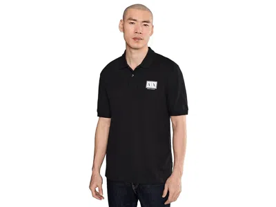 Armani Exchange Box Logo Polo Men's Clothing Black: Xl In Blue
