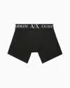 Armani Exchange Boxer Shorts In Stretch Fabric With Maxi Logo In Green