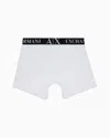 Armani Exchange Boxer Shorts In Stretch Fabric With Maxi Logo In White