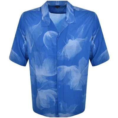 Armani Exchange Boxy Flower Shirt Blue