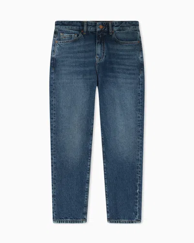 Armani Exchange Boyfriend Jeans In Cotton In Blue