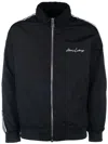 Armani Exchange Full Zip Sweatshirt In Bonded Cotton With Bands On The Sleeves In Black
