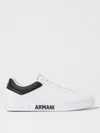 Armani Exchange Man Sneakers White Size 12 Cow Leather In Weiss