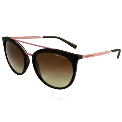 Armani Exchange Brown Gradient Oval Ladies Sunglasses Ax4068s 802913 55