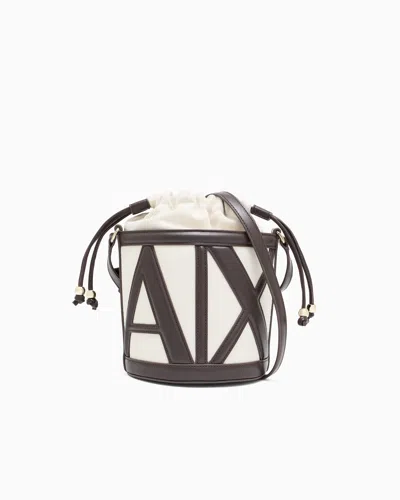 Armani Exchange Bucket Bag In Durable Fabric In Brown