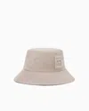 Armani Exchange Bucket Hat With Logo In Beige