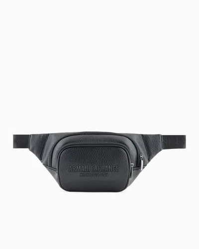 Armani Exchange Bum Bag With Embossed Logo And Two Pockets In Black