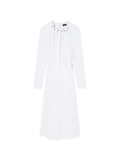 Armani Exchange Button Detail Midi Dress In White