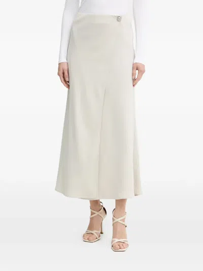 Armani Exchange Button-detail Midi Skirt In White