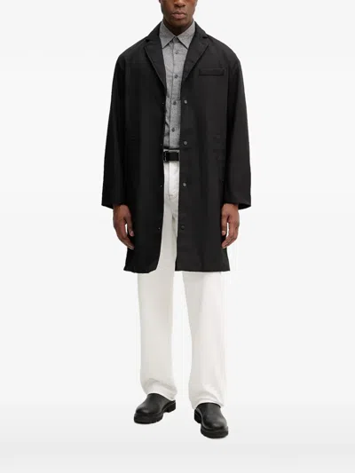 Armani Exchange Button-fastening Coat In Black