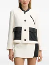 Armani Exchange Button Flap-pocket Fitted Jacket In White