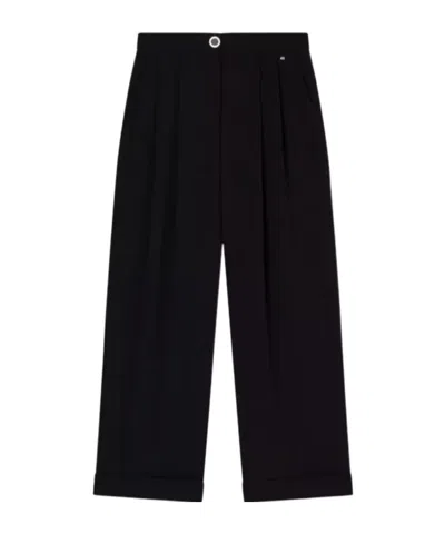 Armani Exchange Button-front Casual Pants In Black
