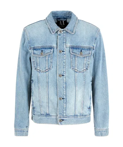 Armani Exchange Button-up Denim Jacket In Blue