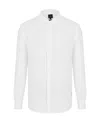 Armani Exchange Official Store Slim Fit Stretch Lyocell Twill Button Up Shirt In White