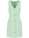 Armani Exchange Button-up Sleeveless Dress In Green