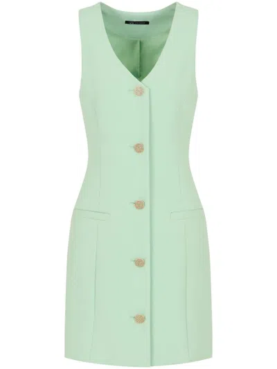 Armani Exchange Button-up Sleeveless Dress In Green