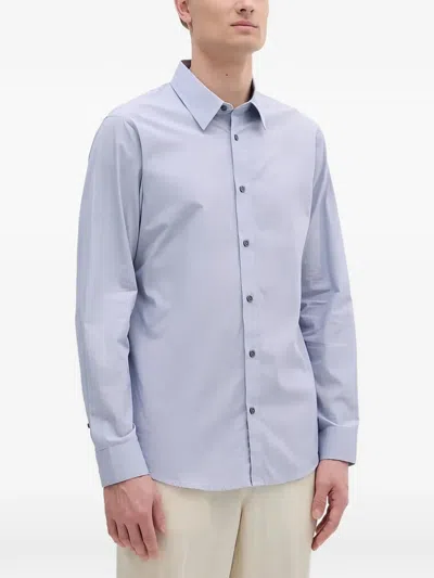 Armani Exchange Buttoned Long-sleeves Shirt In Blue