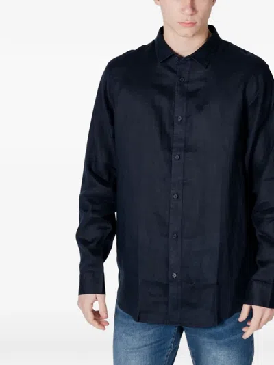 Armani Exchange Buttoned Shirt In Blue