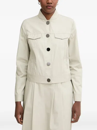 Armani Exchange Button-up Chest-pocket Jacket In White