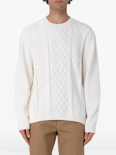 Armani Exchange Cable-knit Sweater In White