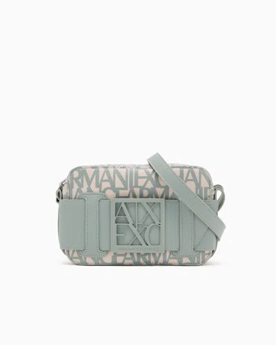 Armani Exchange Camera Case Bag With Contrasting Detail In Green