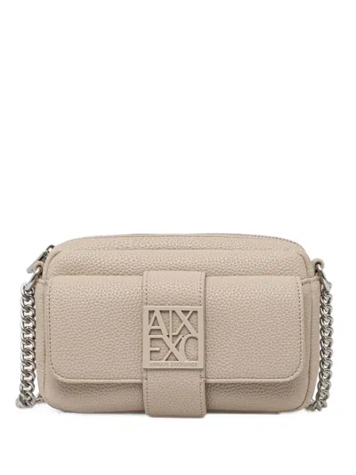 Armani Exchange Camera Logo-plaque Pebbled Mini Bag In Red