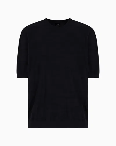 Armani Exchange Camouflage Cotton Sweater In Black