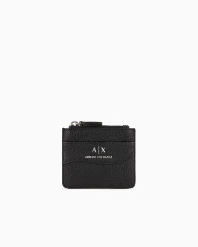 Armani Exchange Mini Card Holder In Black