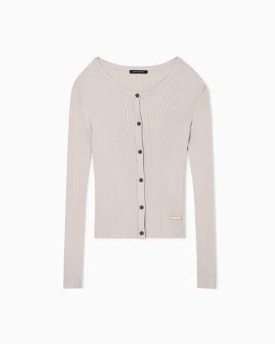 Armani Exchange Cardigan In Technical Fabric In Gray