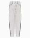 Armani Exchange Carrot Fit Jeans In Rigid Denim With Studs In Grey