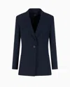 Armani Exchange Single Breasted Jacket With One Button In Navy Blue