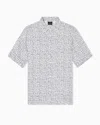 Armani Exchange All-over Print Short-sleeved Shirt In Gray