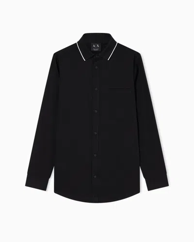 Armani Exchange Casual Shirts In Black