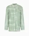 Armani Exchange Abstract-print Shirt In Green