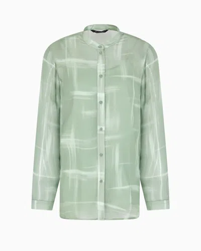 ARMANI EXCHANGE ABSTRACT PATTERN CHIFFON SHIRT