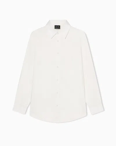 Armani Exchange Regular Fit Cotton Jacquard Shirt In White