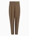 Armani Exchange Pleated Casual Pants In Brown