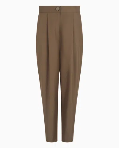 ARMANI EXCHANGE TWILL PLEATED TROUSERS
