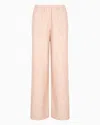 Armani Exchange Oversized Cotton And Linen Trousers In Pink