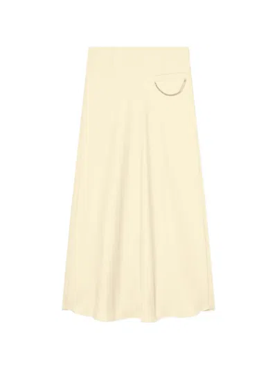 Armani Exchange Chain-link A-line Maxi Skirt In Neutral