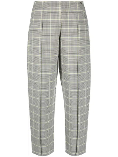 Armani Exchange Check-pattern Slim-cut Trousers
