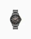 Armani Exchange Chronograph Black Stainless Steel Watch In Mehrfarbig